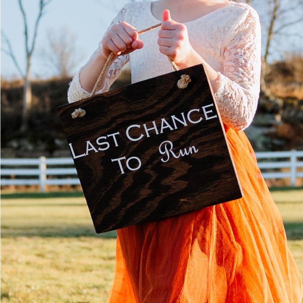 Handmade wooden Flower girl sign with Rope Hanger